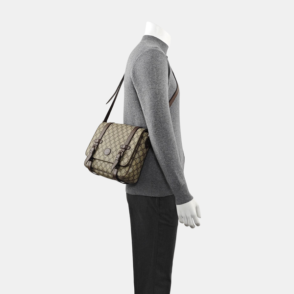 Monogram Coated Canvas Shoulder Bag Brown