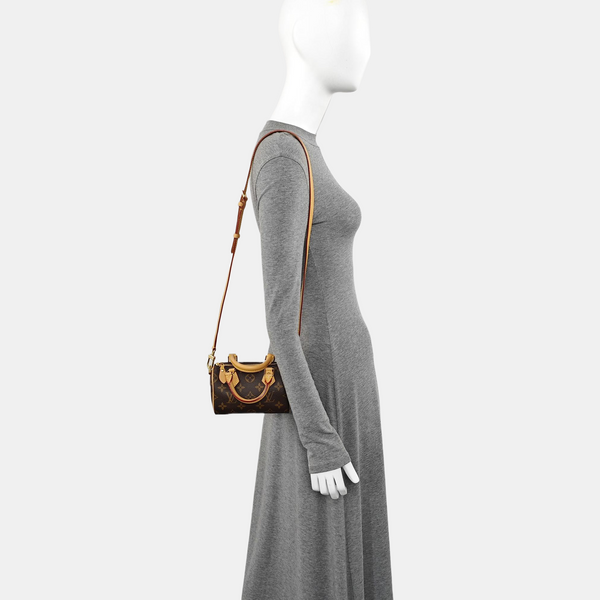 SPEEDY Nano Monogram Coated Canvas Brown