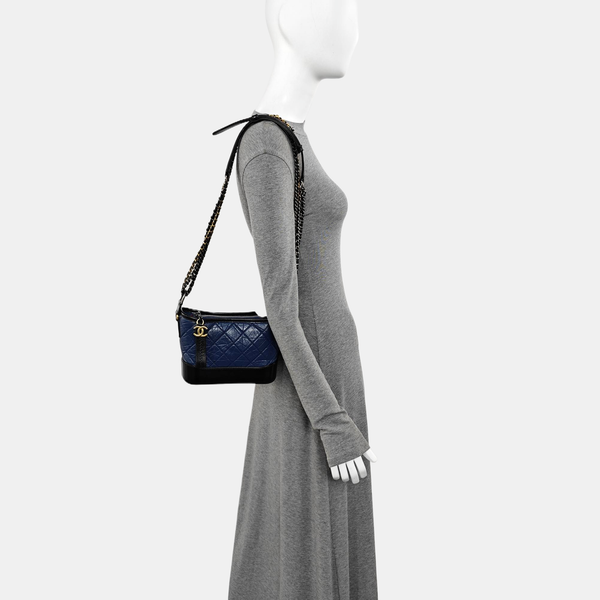 GABRIELLE Small Quilted Calfskin Blue