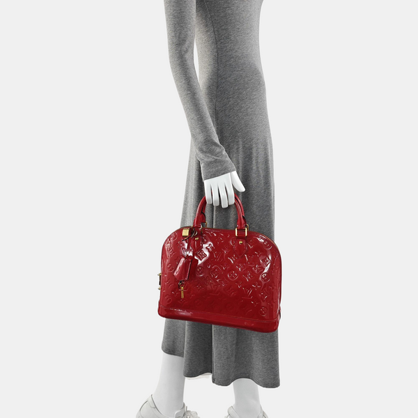 ALMA PM Monogram Patent Leather Red