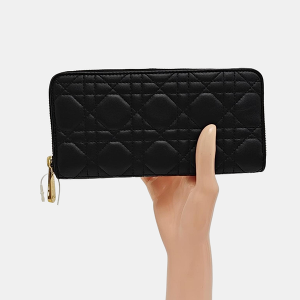 Cannage Calfskin Wallet Black