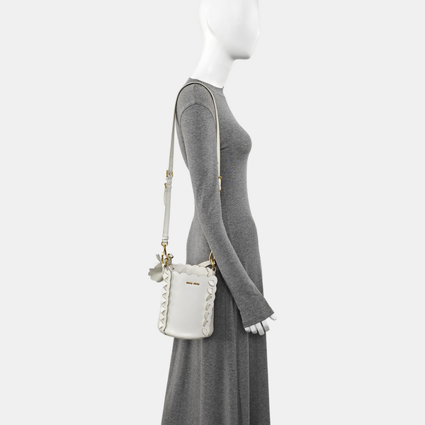 Leather Shoulder Bag White