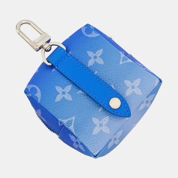 Coated Canvas Bag Charm Blue