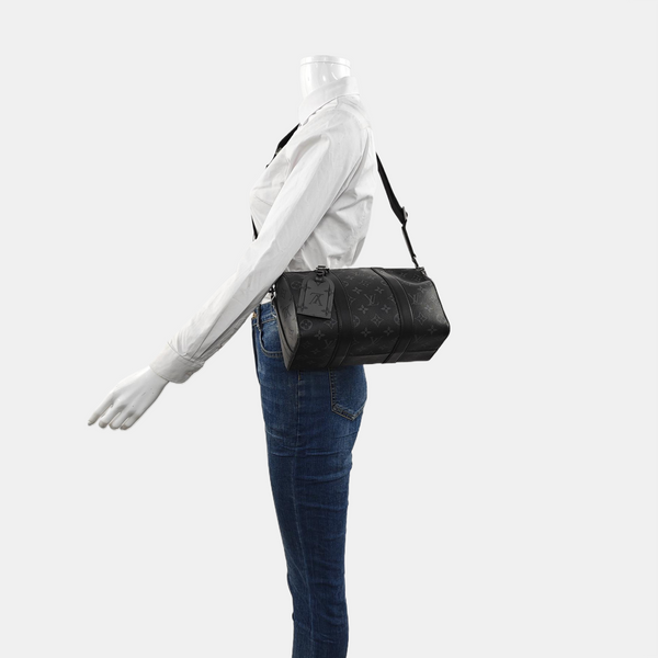 KEEPALL Monogram Coated Canvas Black