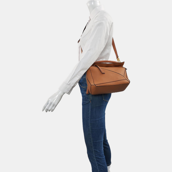 Authenticated pre-owned Puzzle Small Calfskin Brown - Shoulder Bag at Looply