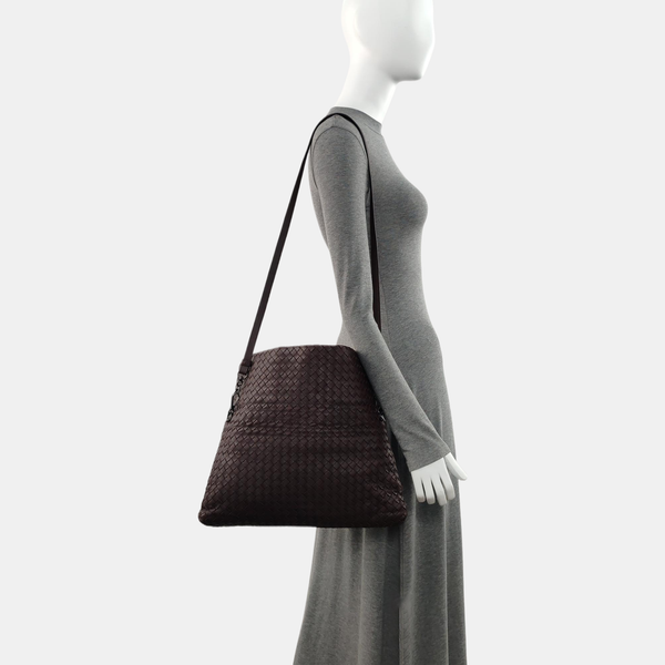 Calfskin Shoulder Bag Brown