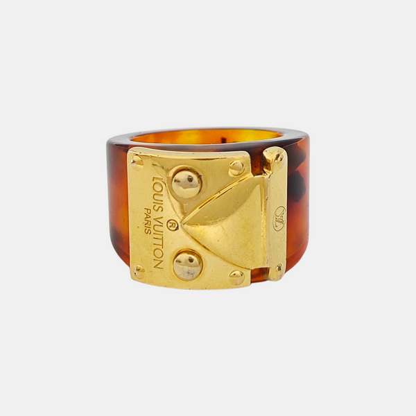 LOCK ME Synthetic Material Brown Ring EU 53