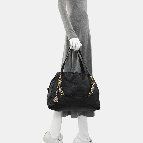 Leather Shoulder Bag Black