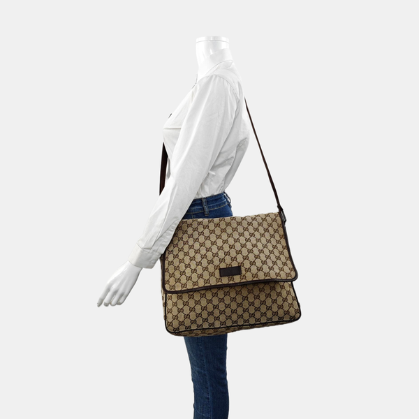 Monogram Canvas Crossbody Bag Beige