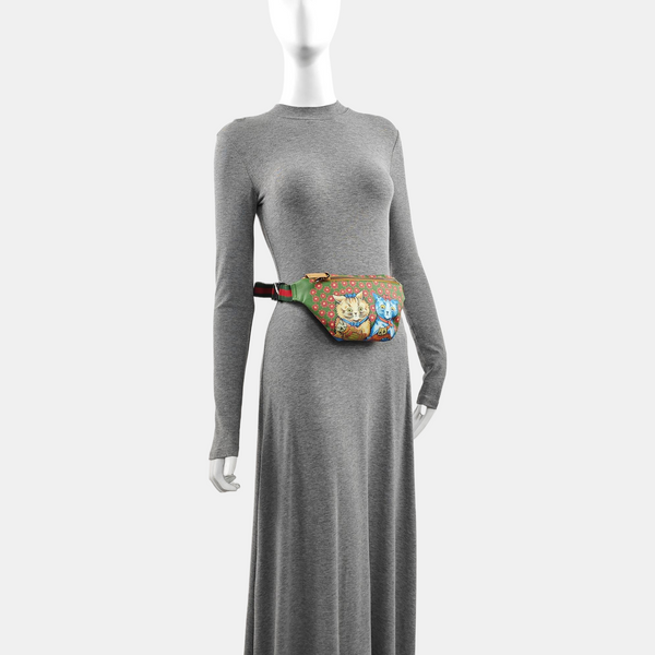 Coated Canvas Belt Bag Green
