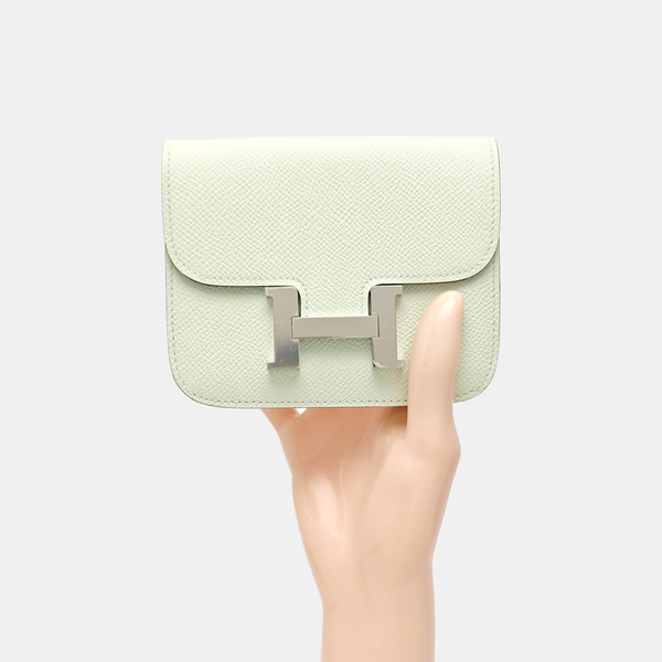 Constance Slim Epsom Green Wallet