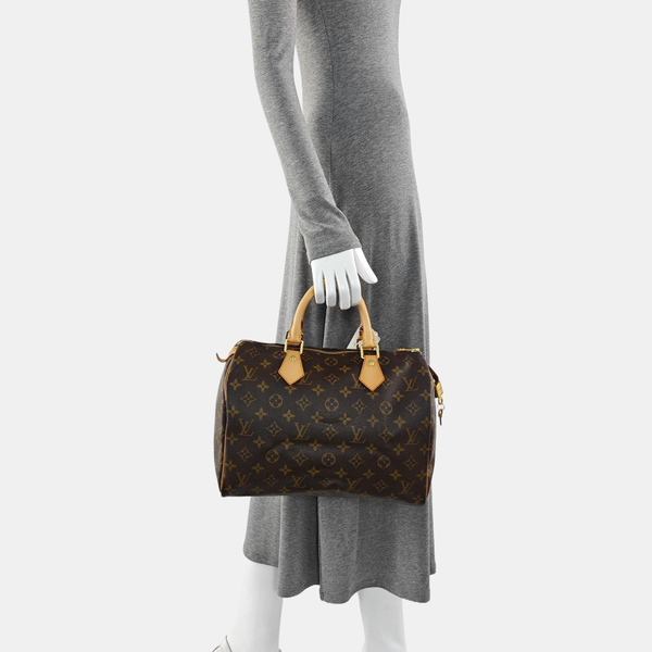 SPEEDY 30 Monogram Coated Canvas Brown