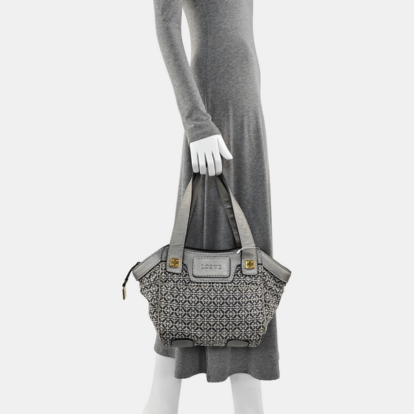 Monogram Canvas Top Handle Bag Gray