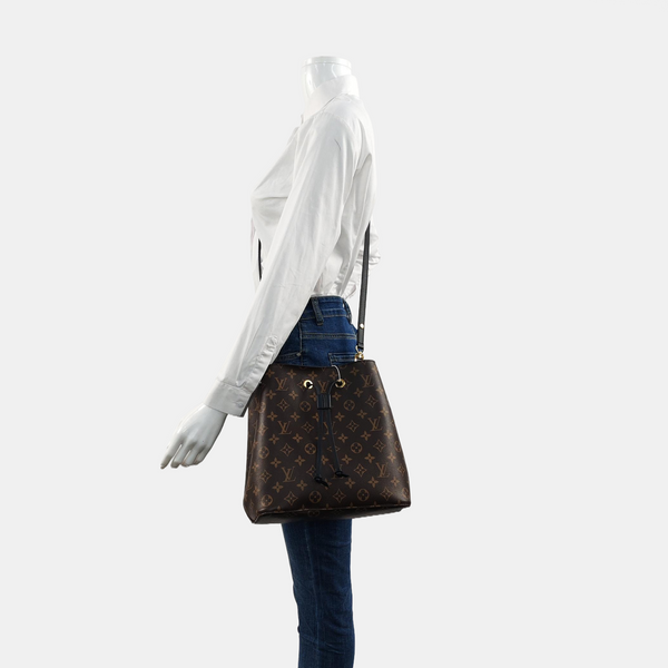 NÉONOÉ MM Monogram Coated Canvas Brown