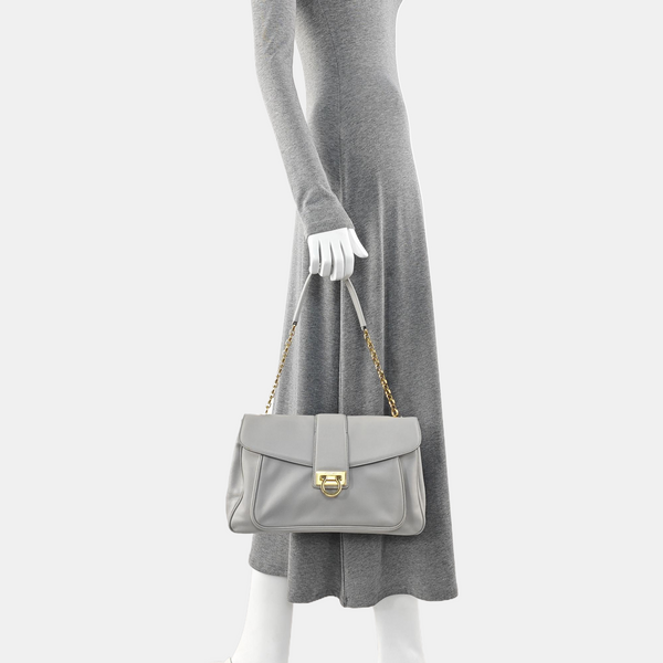 Calfskin Shoulder Bag Gray
