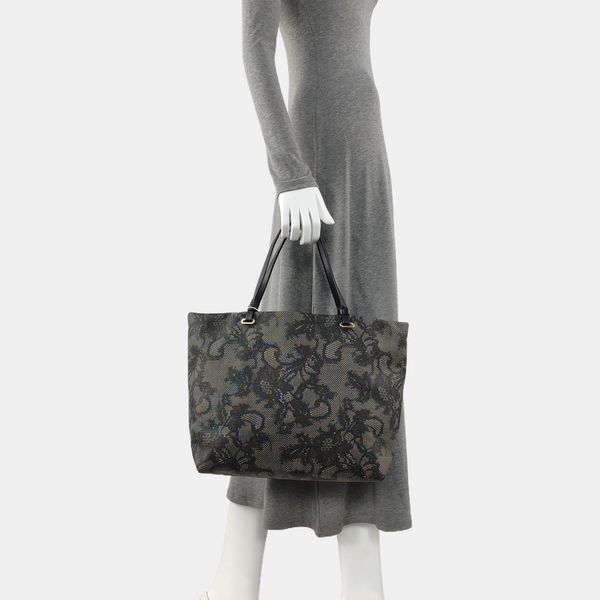Coated Canvas Tote Bag Black