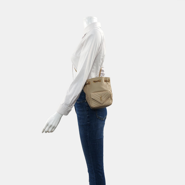 JOE Mini Chevron Lambskin Beige