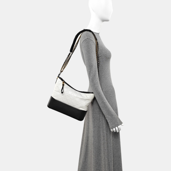 GABRIELLE Medium Quilted Calfskin White