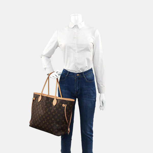 NEVERFULL MM Monogram Coated Canvas Brown