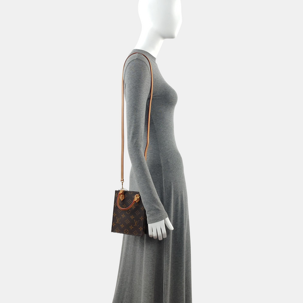 SAC PLAT Mini Monogram Coated Canvas Brown