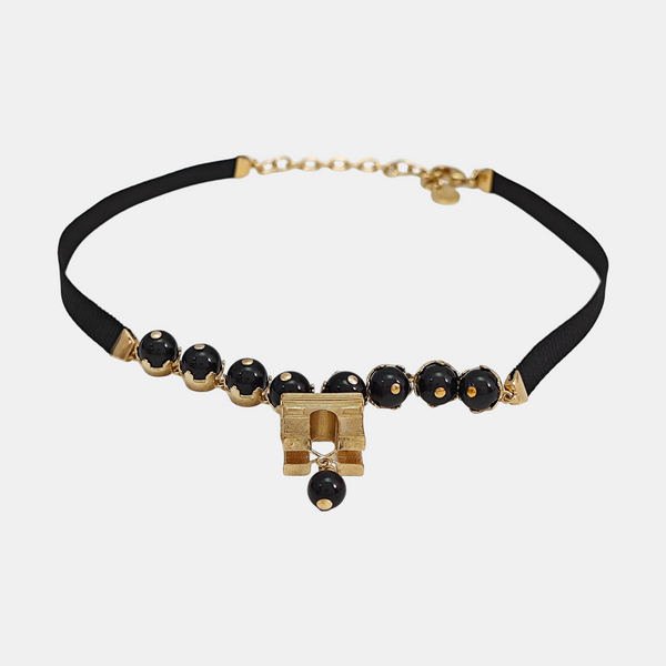 Fabric Black Necklace