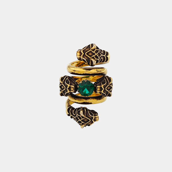 Le Marché Des Merveilles Crystal Gold Ring HK 14