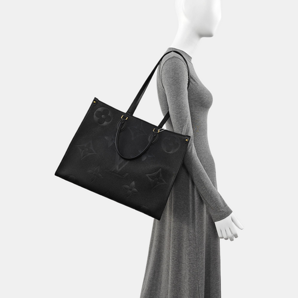 Authenticated pre-owned ONTHEGO GM Monogram Calfskin Black - Tote Bag at Looply