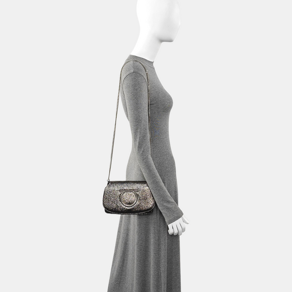Gancini Lambskin Silver
