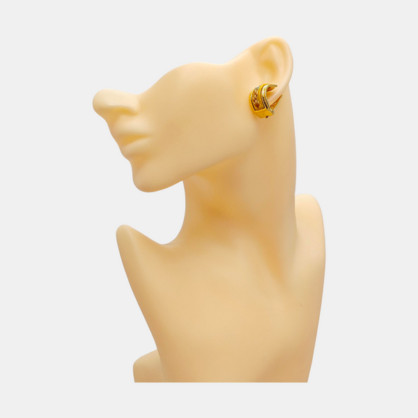 Metal Gold Clip On Earrings