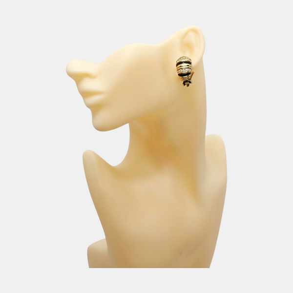 Twist Round Metal Gold Clip On Earrings