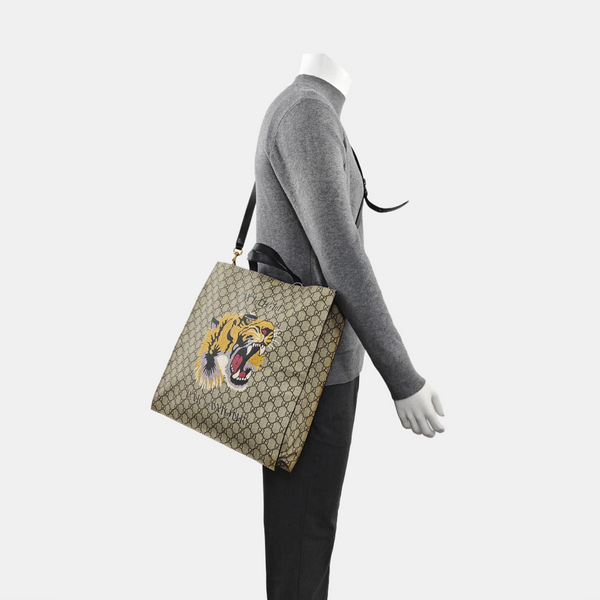 Monogram Coated Canvas Tote Bag Beige