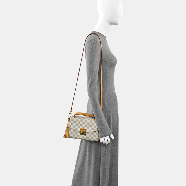 CROISETTE Damier Azur Coated Canvas White