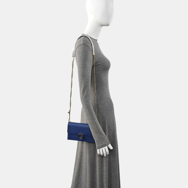 Authenticated pre-owned Interlocking G Calfskin Blue - Shoulder Bag at Looply