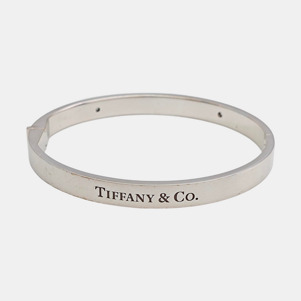Tiffany & Co. 18k White Gold Silver Bangle