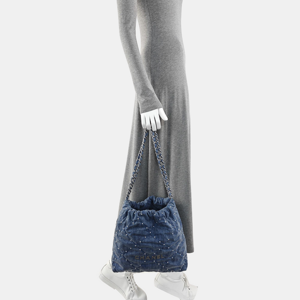24S Small Quilted Denim Blue