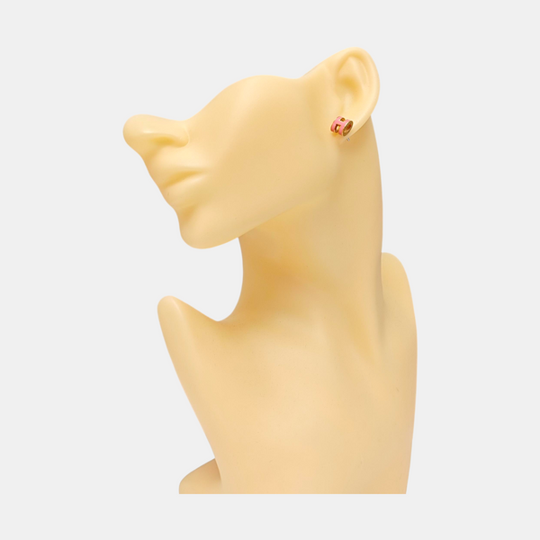 Pop H Metal Rose Gold Stud Earrings