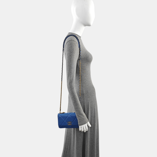 CHANEL 19 WOC Quilted Lambskin Blue