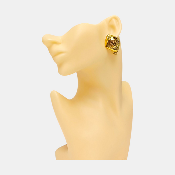 Pendientes de clip de oro de metal vintage