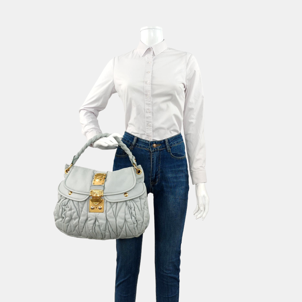 Miu Coffer Lambskin Blue