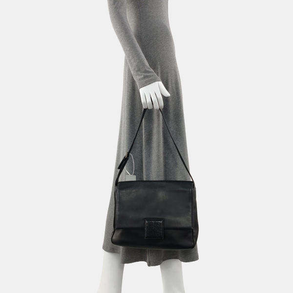 Calfskin Shoulder Bag Black