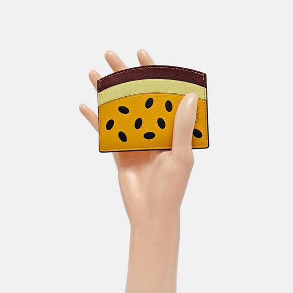 Calfskin Card Holder Yellow