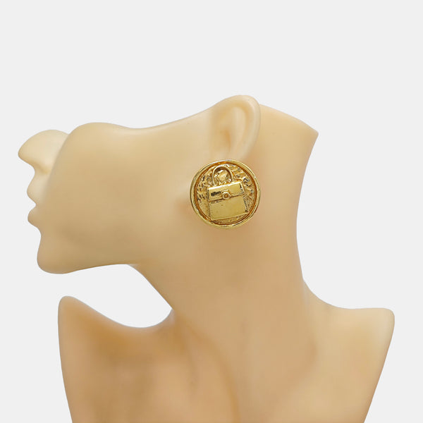 Metal Gold Clip On Earrings