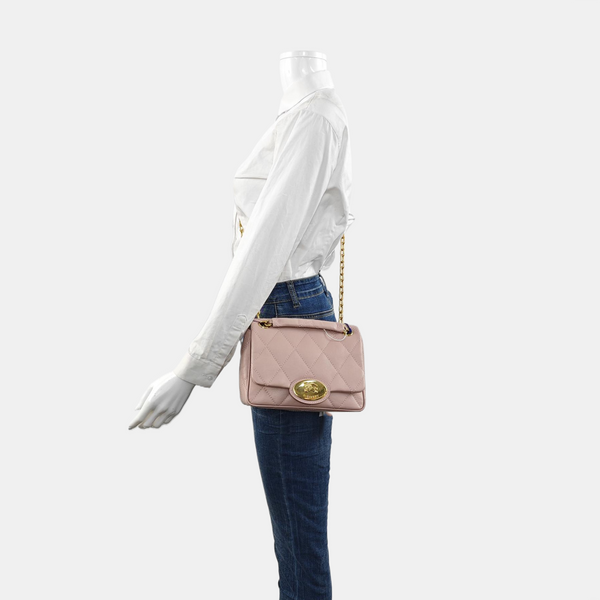 Quilted Calfskin Crossbody Bag Pink