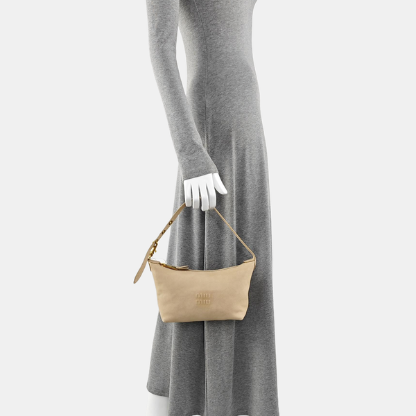 Lambskin Top Handle Bag Mini Beige