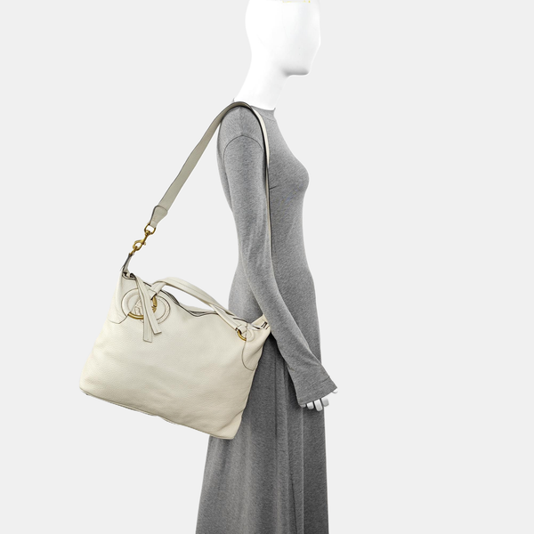 Calfskin Shoulder Bag White
