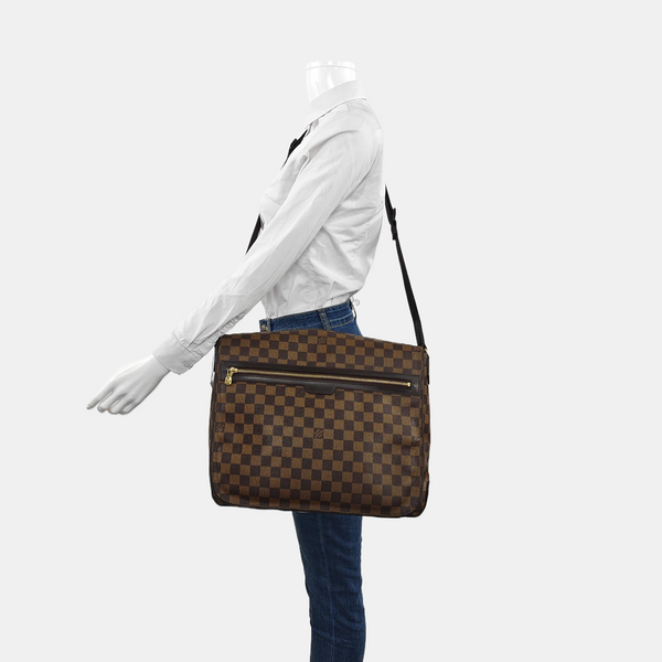 SPENCER Damier Ebene Coated Canvas Brown