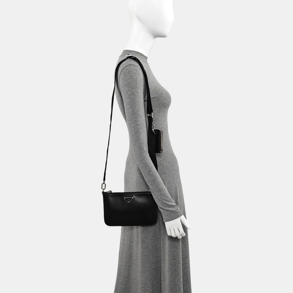 Calfskin Crossbody Bag Black