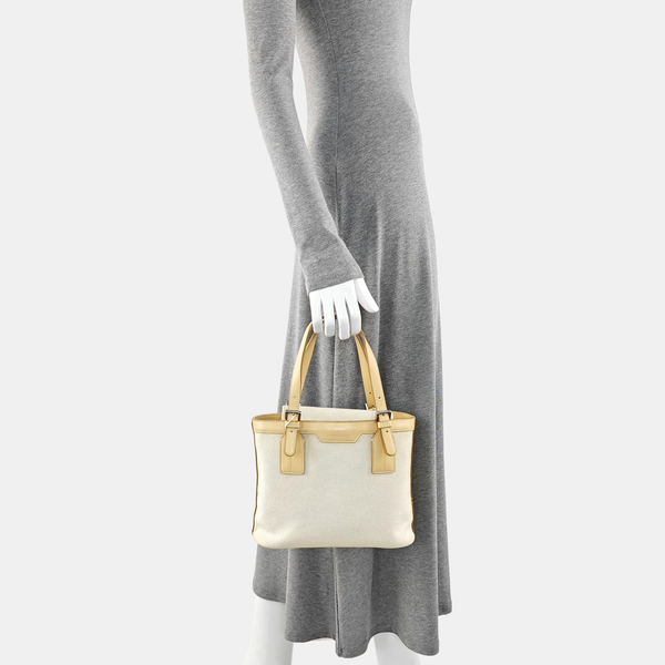 Canvas Top Handle Bag White