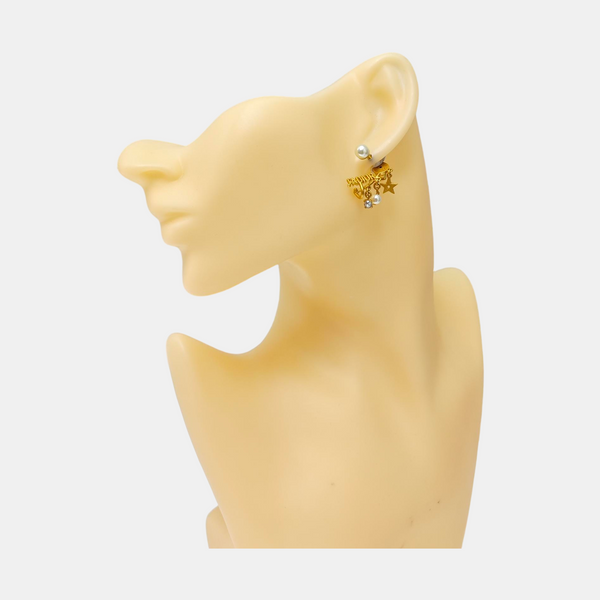 J'adior Metal Gold Stud Earrings