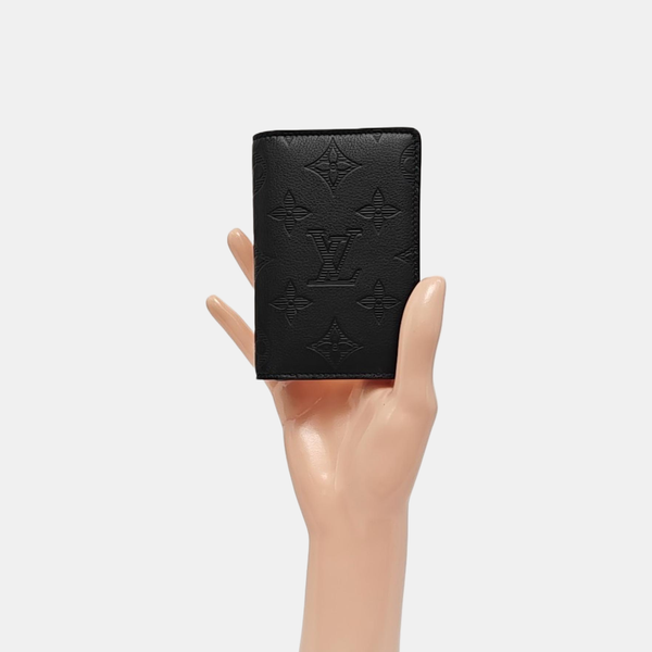 Monogram Calfskin Card Holder Black